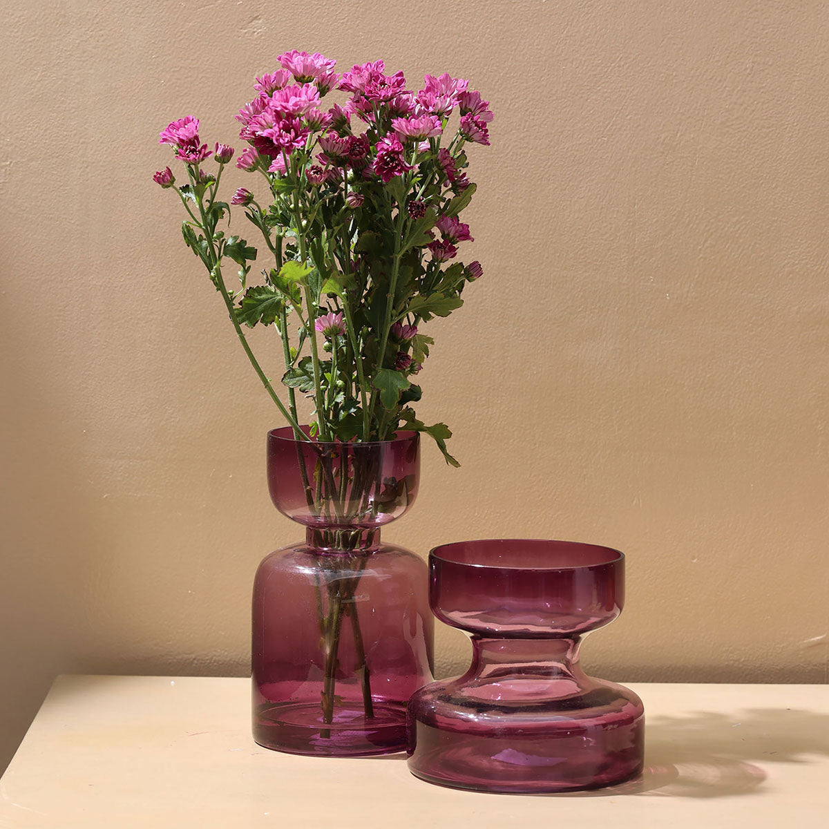 Glass Home Decor Vase | Lilac Purple