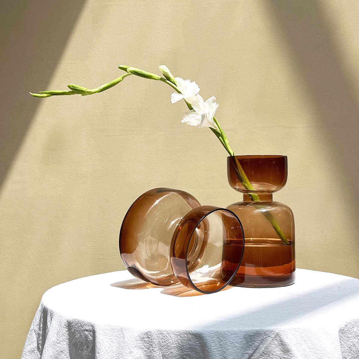 Glass Home Decor Vase | Haze Brown