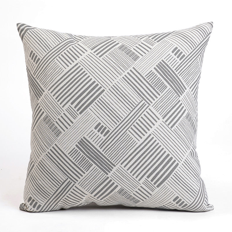 Cotton Cushion Cover | Modern Retro | Geometrical Printed | Grey