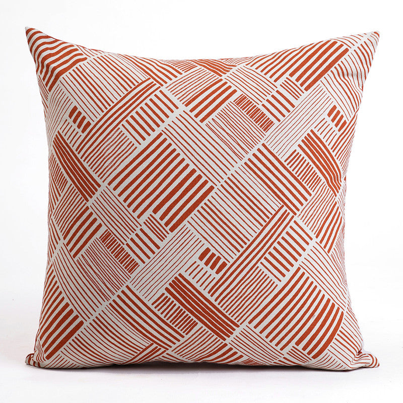 Cotton Cushion Cover | Modern Retro | Geometrical Printed | Terracotta