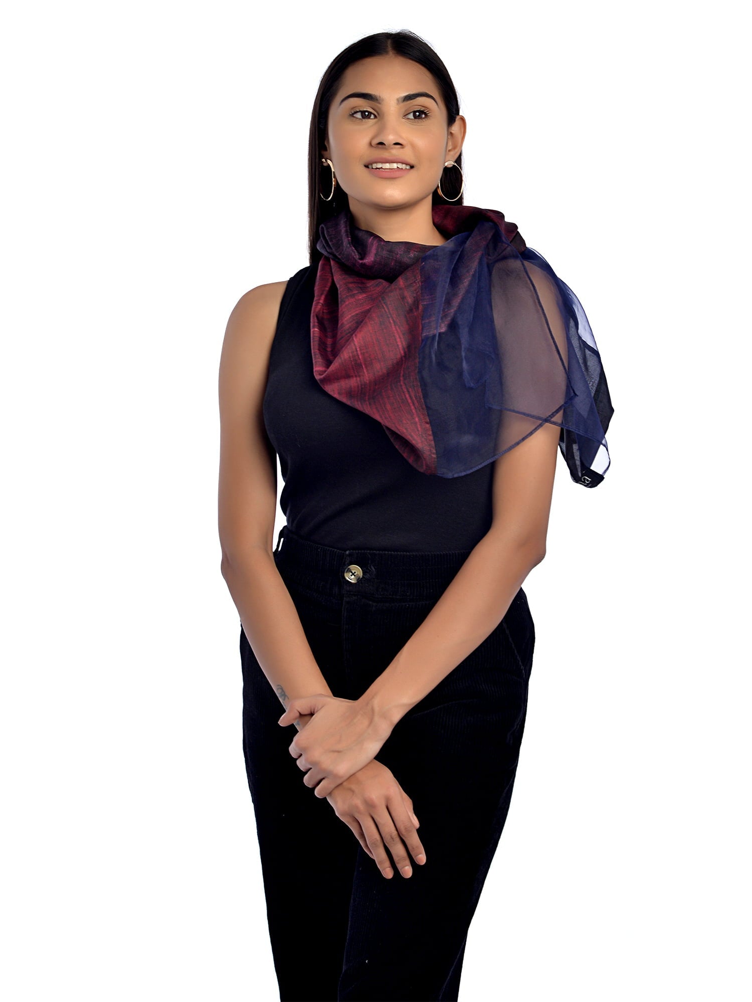 pure silk long scarf- MULLED WINE - House Of Prana