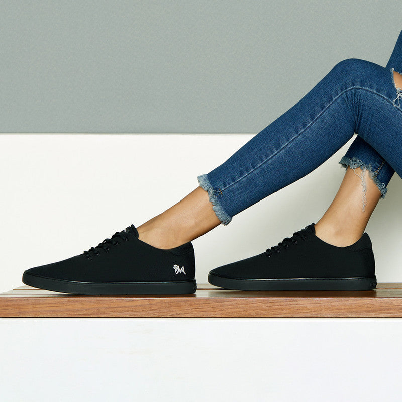 Neeman's Cotton Classic Sneakers | Coal Black | Shoes for Men & Women