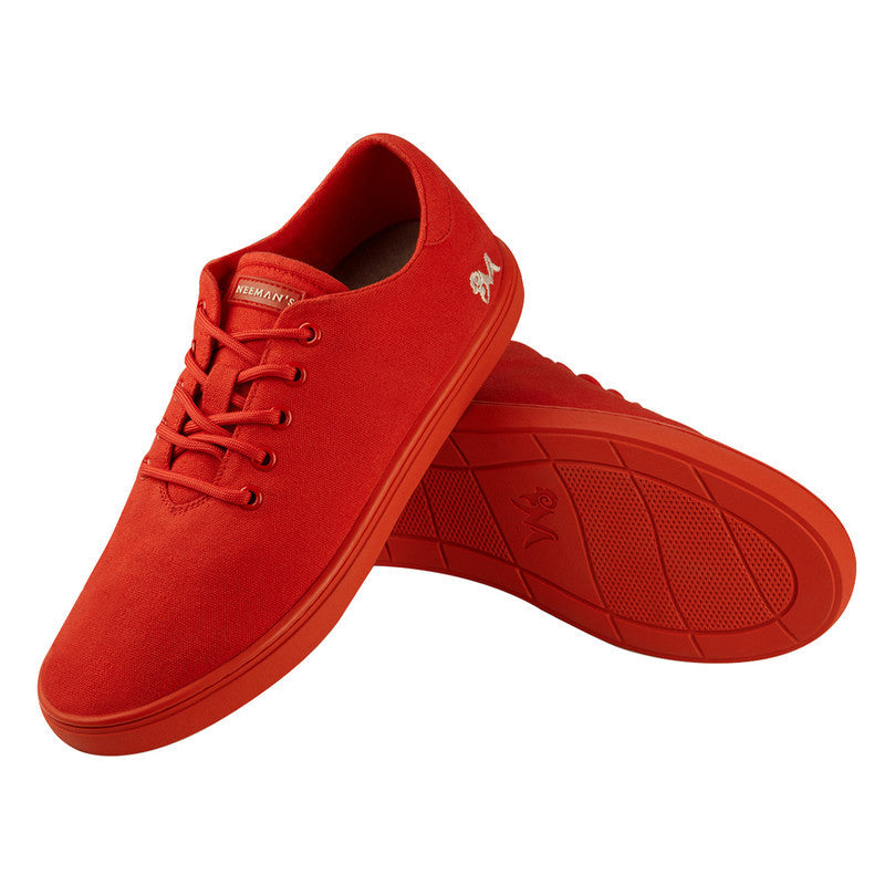 Neeman's Cotton Classic Sneakers | Coral Red | Shoes for Men & Women