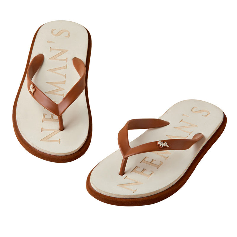 Neeman's Eco Classic Slippers | Ivory & Brown | Lightweight