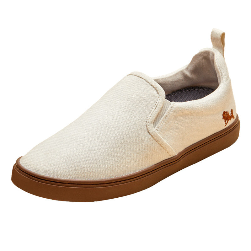 Neeman's Classic Slip-On Shoes for Men | Ivory Cream | Organic Cotton | Comfortable & Light-Weight