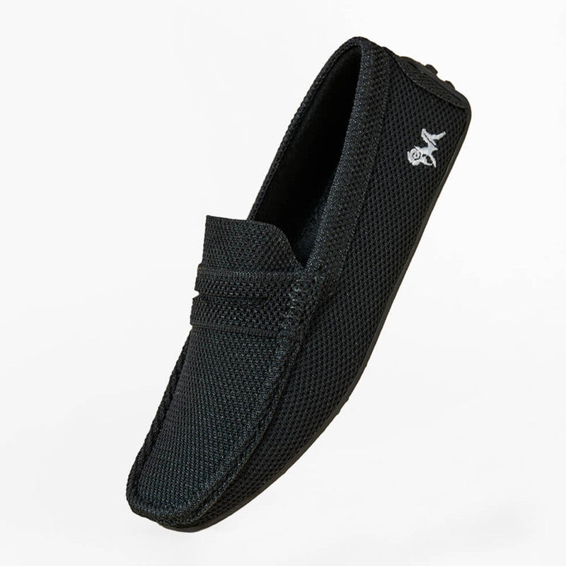 Neeman's Mens Knitted Loafers | Coal Black | Extra Honey