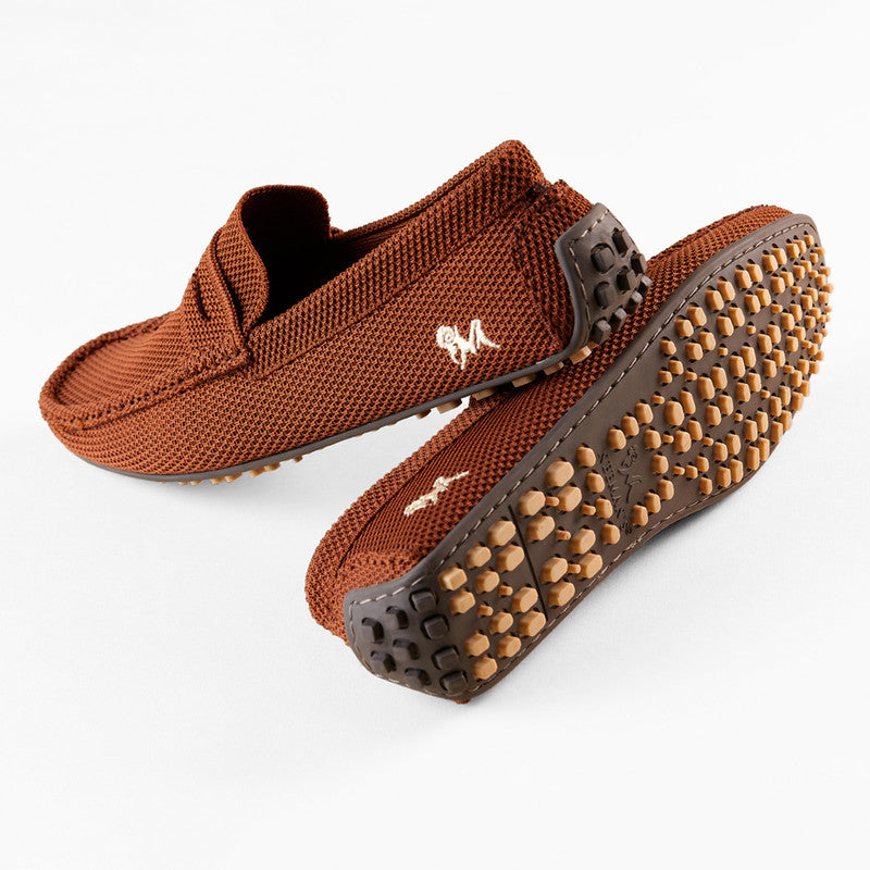 Neeman's Mens Knitted Loafers | Syrup Brown