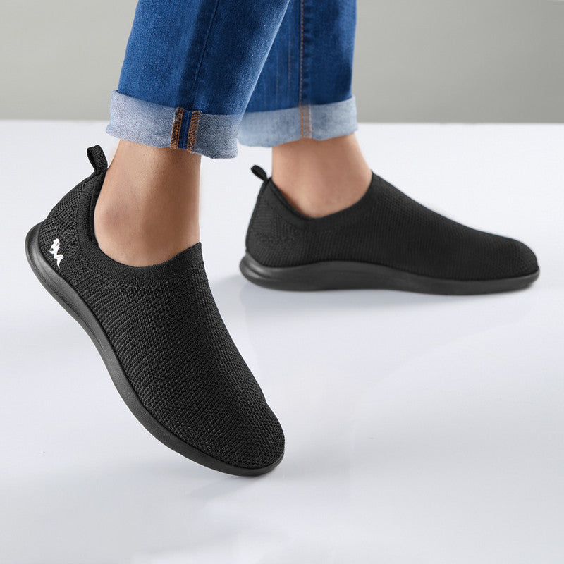 Neeman's ReLive Knit Slip On Sneakers | Hale Black | Light-Weight & Comfortable