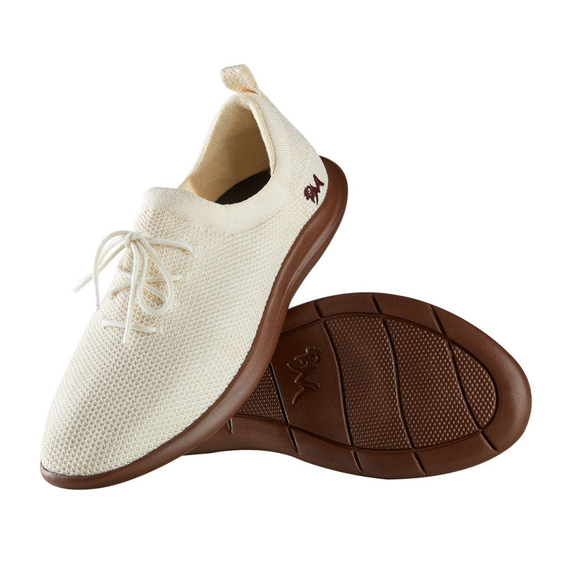 Neeman's ReLive Knit Sneakers for Men | Ivory & Brown | Light-Weight & Comfortable