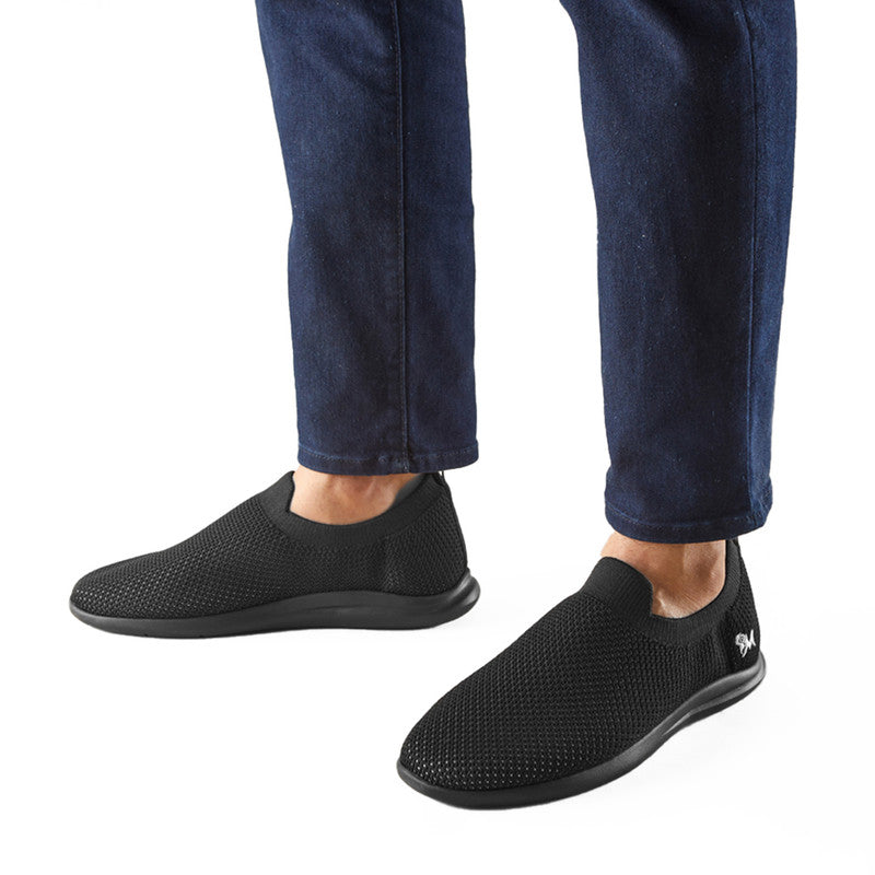 Neeman's Black Slip-On Casual Shoes for Men| Padded Insole