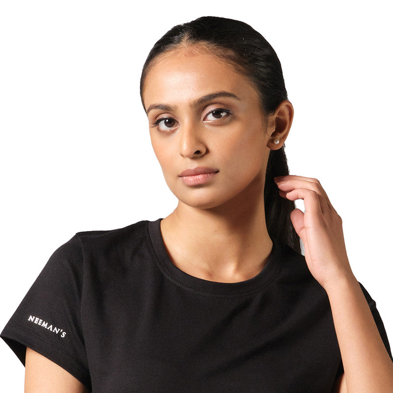 Neeman's Classic Crew Black T-Shirt for Women | Organic Cotton