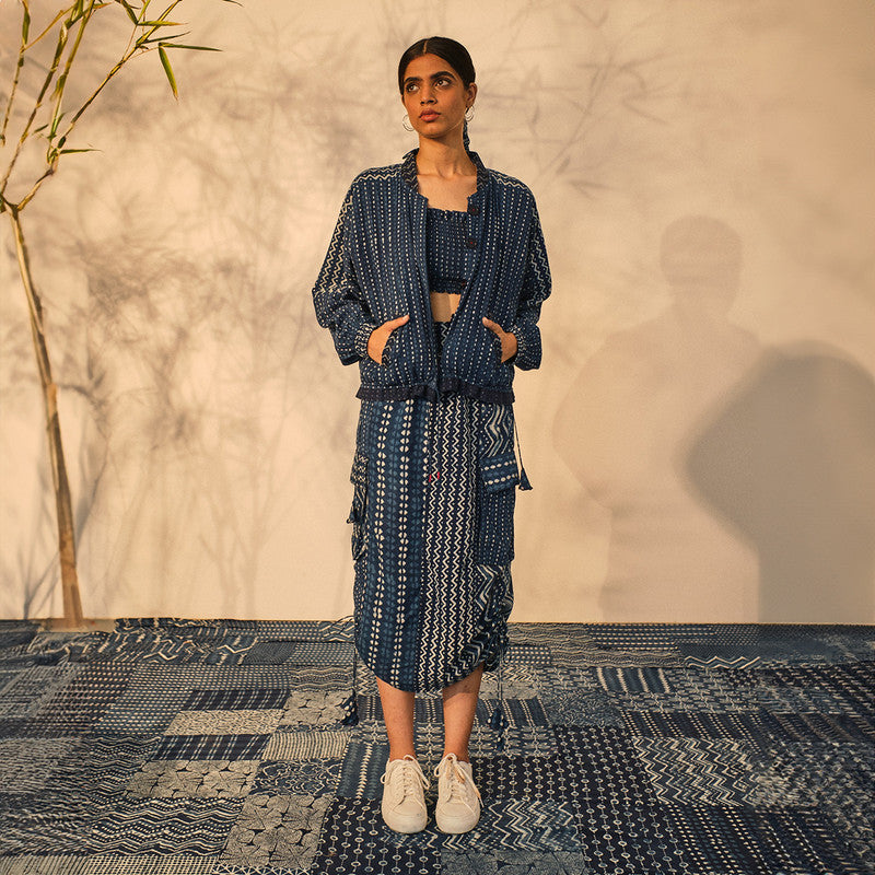 Cotton Long Skirt for Women | Indigo