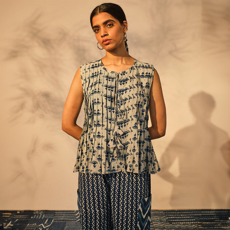 Cotton Sleeveless Top for Women | Indigo