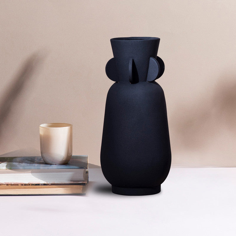 Metallic Vase | Luxurious Sage | Matt Black