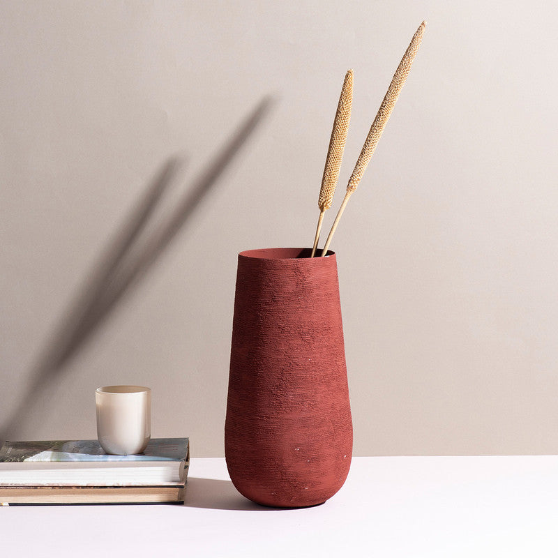 Metallic Vase | Luxurious Windsor Tan | Patina Orange