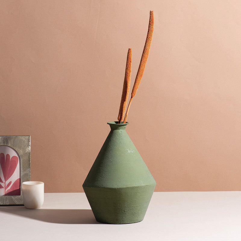 Metallic Vase | Elegant | Sage Green