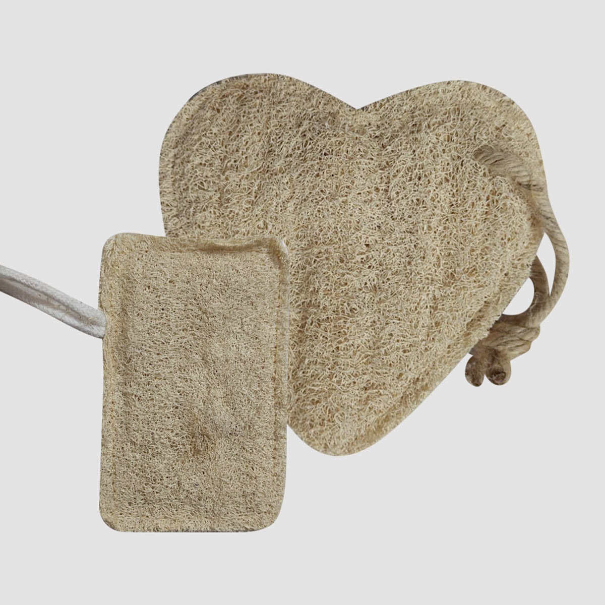 Natural Loofah Body Scrubber | Heart | Rectangle Shape | Set of 2