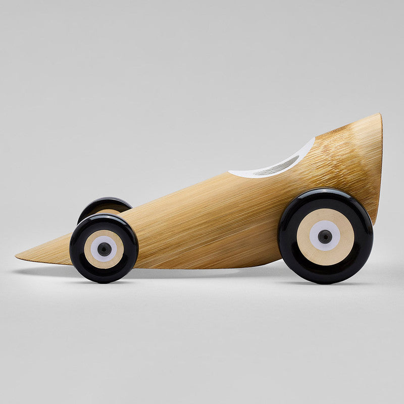 Dragster Toy Car | Bamboo | Natural | 1 Dragster Toy Car & 1 Peg Doll