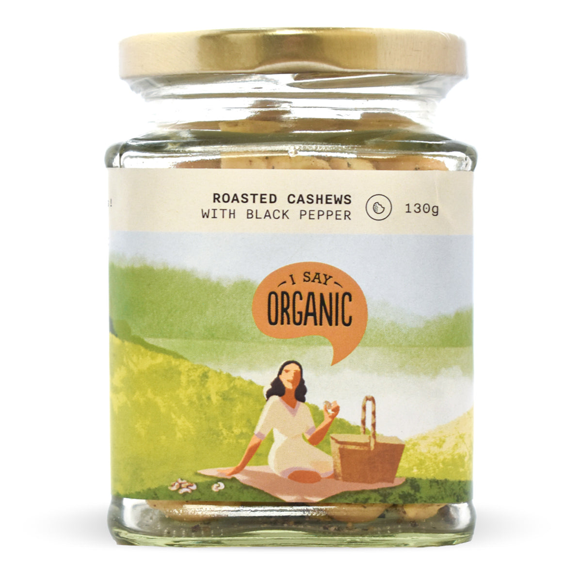 Organic Roasted Cashews | Black Pepper | 130 g