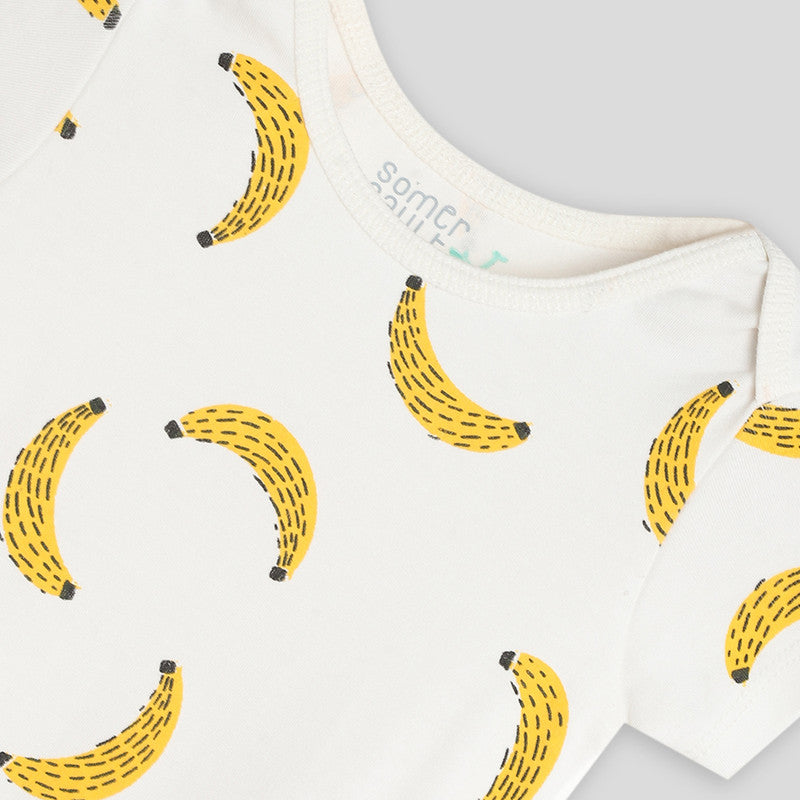 Cotton Bodysuit For Baby | Happy Banana | Ecru