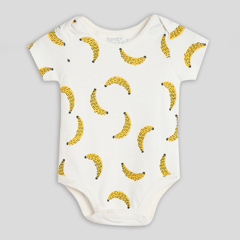 Cotton Bodysuit For Baby | Happy Banana | Ecru