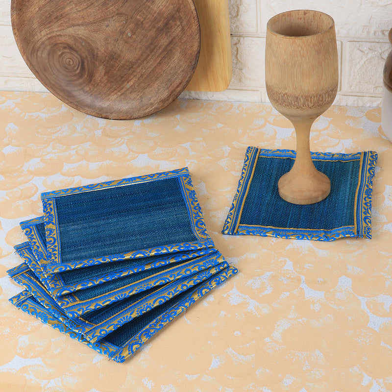 Bamboo Coasters | Square | Blue | Set of 6