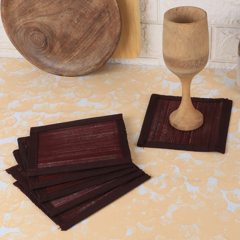 Bamboo Coasters | Square | Brown | Set of 6