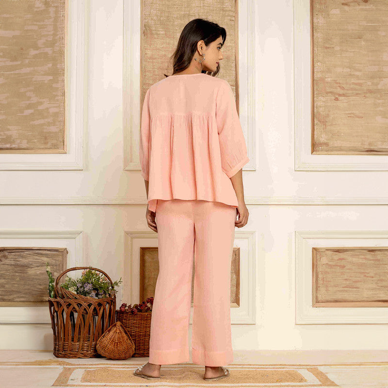 Organic Cotton Sleepwear Set | Peach