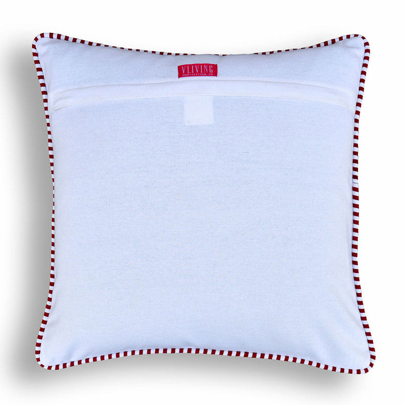 Cotton Cushion Cover | Swirl Printed | Victorian Pattern | Red