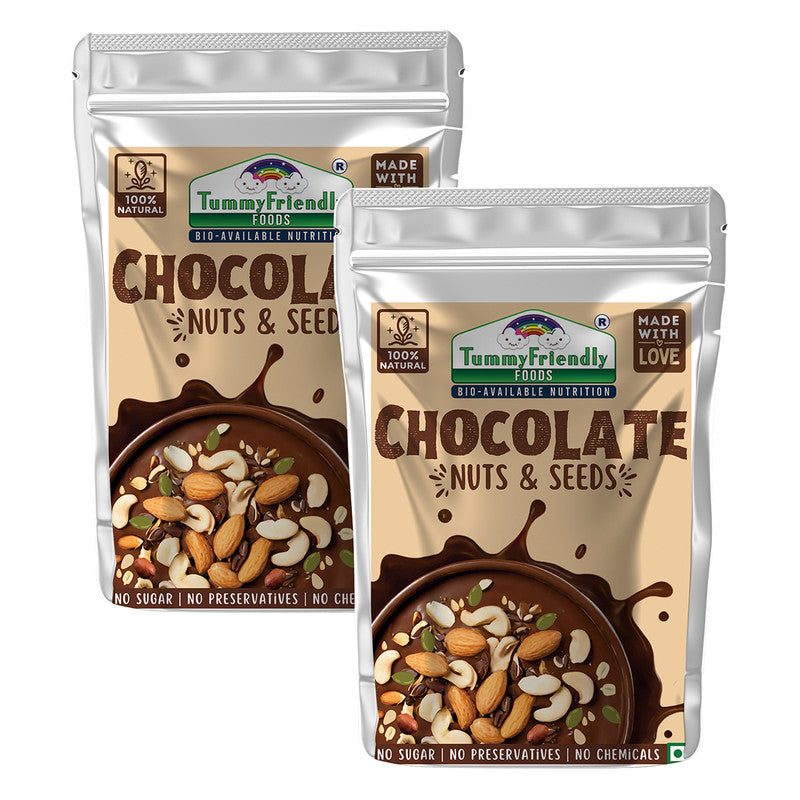 Healthy Snacks | Chocolate Nuts & Seeds Mix| Ragi Biscuits | Pack of 2 | 200 G Each