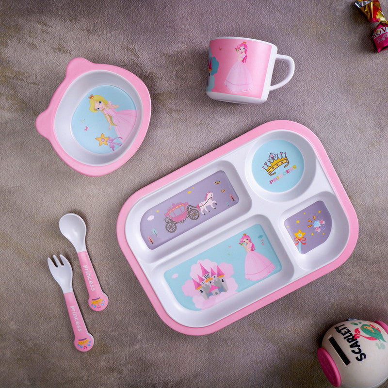 Bamboo Baby Dinner Set | Pretty Princess | Pink | Set of 5