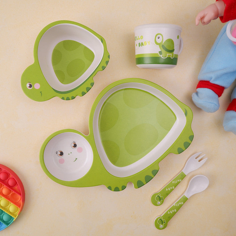 Bamboo Baby Dinner Set | Tully Turtle | Green | Set of 5