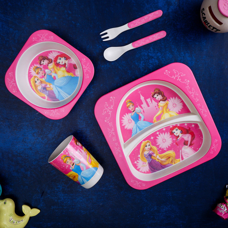 Bamboo Kids Dinner Set | Disney Princess | Pink | Set of 5