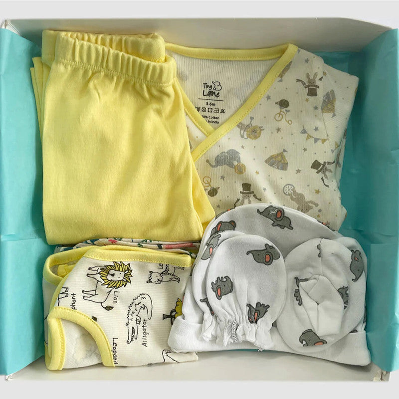 Baby Gift Hamper | Organic Bamboo Cotton | Jungle Tribe | Set Of 7