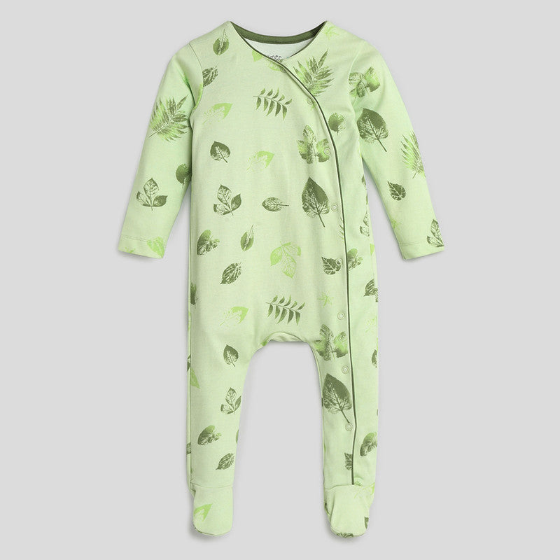 Cotton Leafy Sleepsuit for Kids | Green