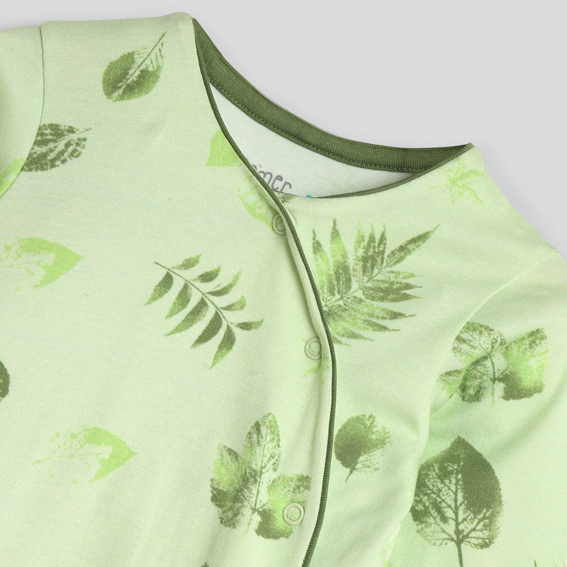 Cotton Leafy Sleepsuit for Kids | Green