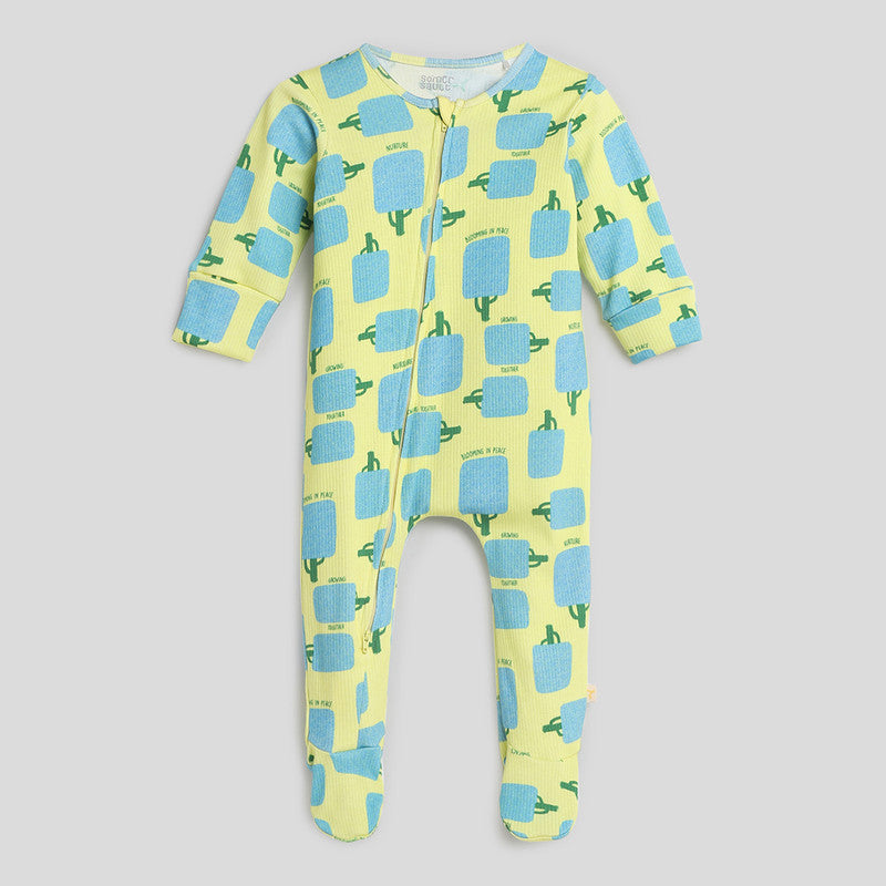 Cotton Onesie Sleepsuit for Kids | Growing Together | Yellow