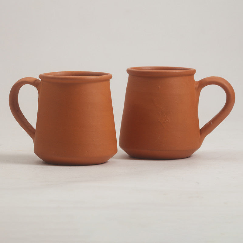 Terracotta Coffee Mug | Unglazed | 225 ml | Set of 2