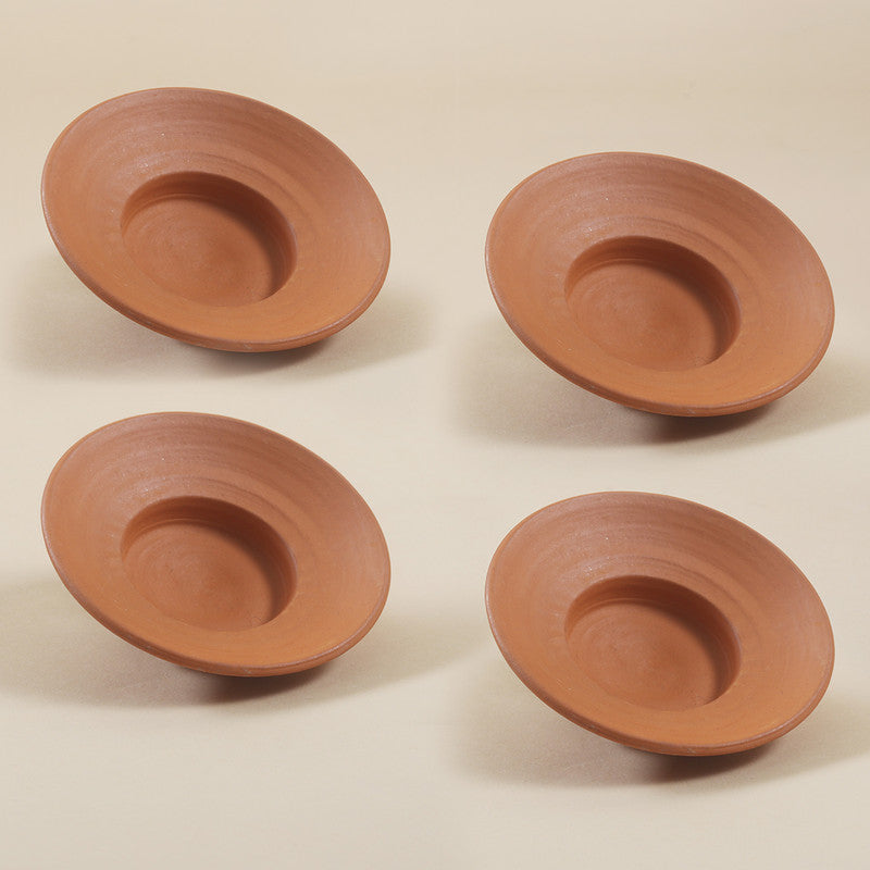 Terracotta Small Saucer Cup/Plate For Kulhad | Set of 4