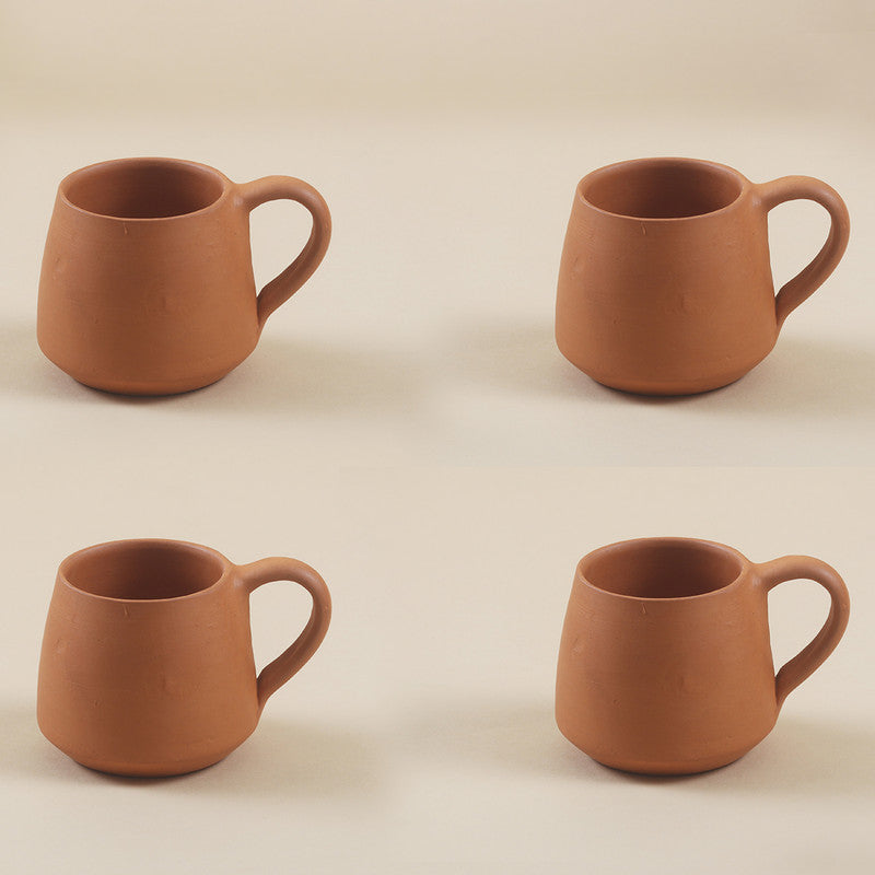 Terracotta Coffee Cup | Earthen Unglazed | 100 ml | Set of 4