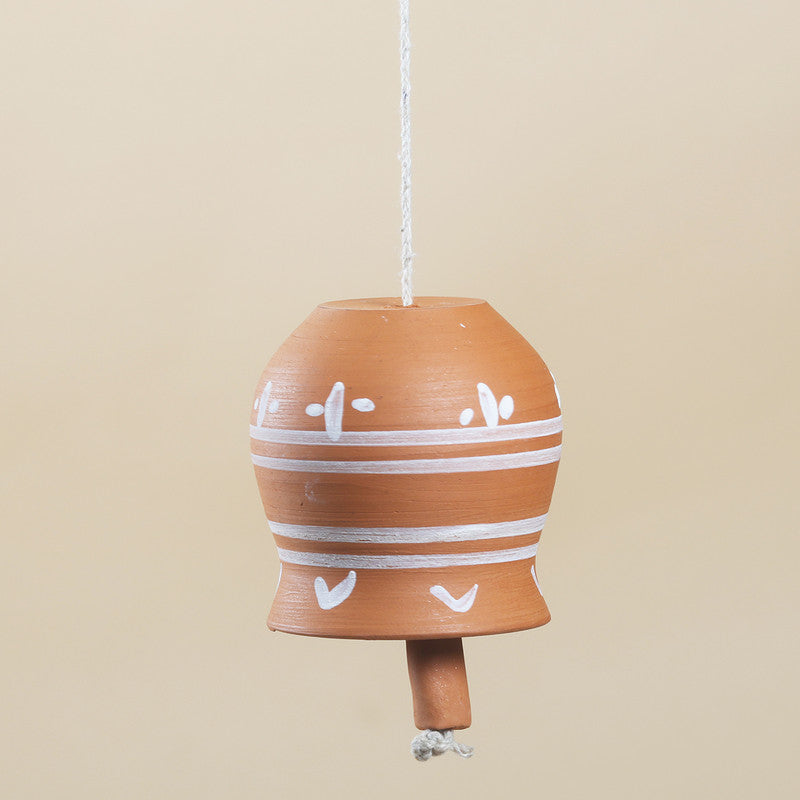 Terracotta Matka Bell | Clay Clapper with Jute Cord | Clay Wind Chimes