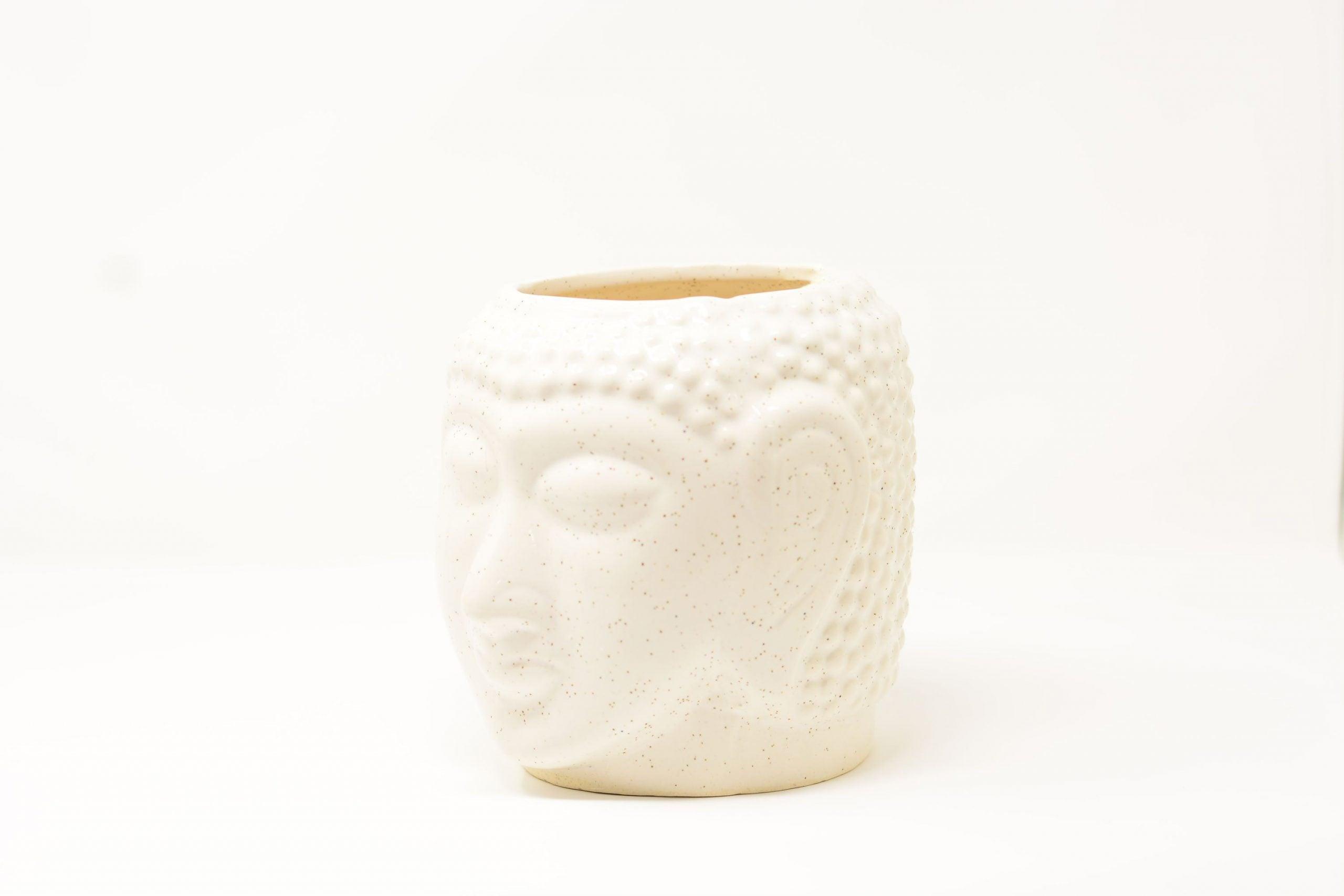 Big Buddha Head Planter (White)