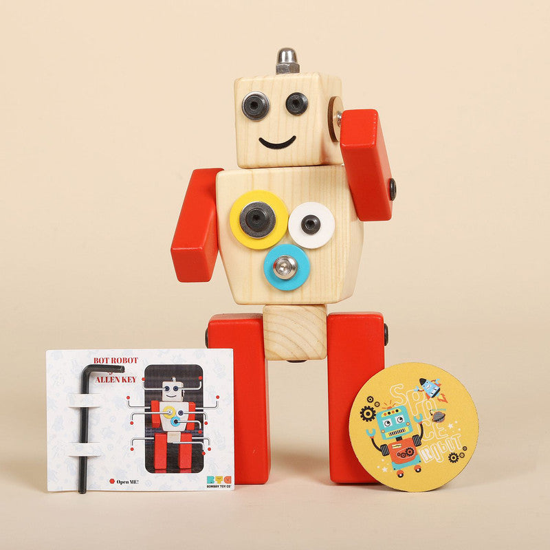 Wooden Toys for Kids | Wooden Robot Steam Toy | Set of 4