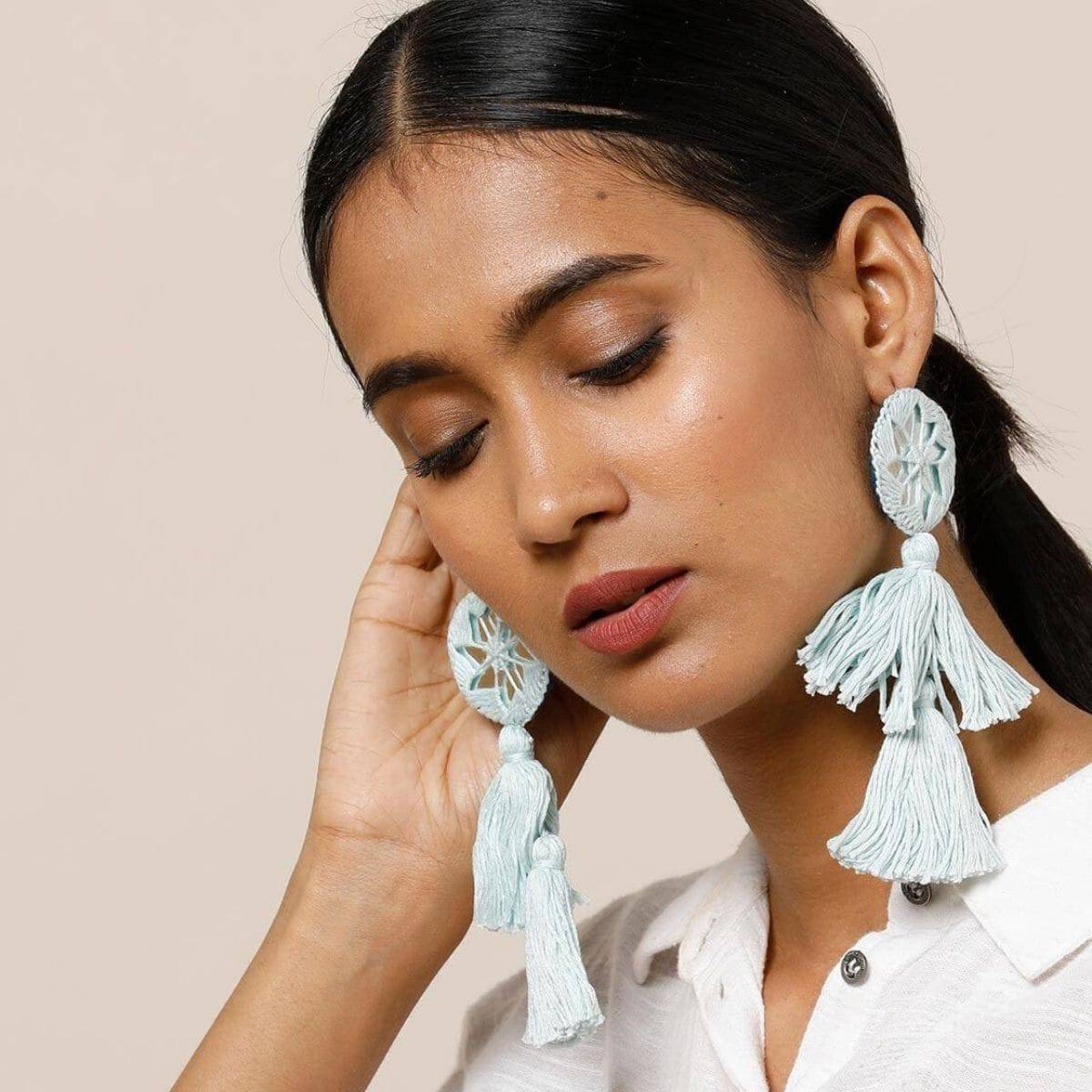 Aayat Ice Blue Handmade Earrings