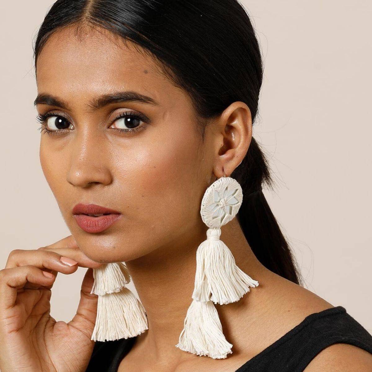 Aayat Off White Handmade Earrings