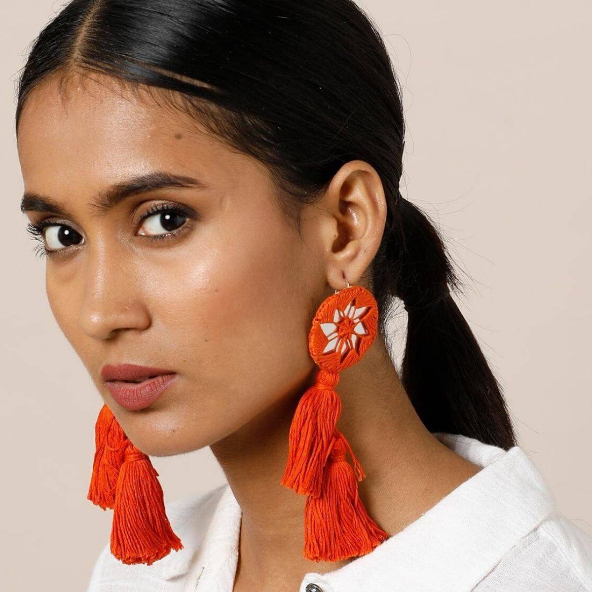 Aayat Orange Handmade Earrings