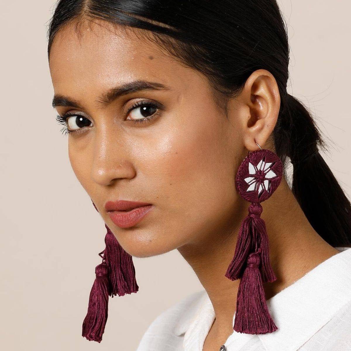 Aayat Wine Handmade Earrings