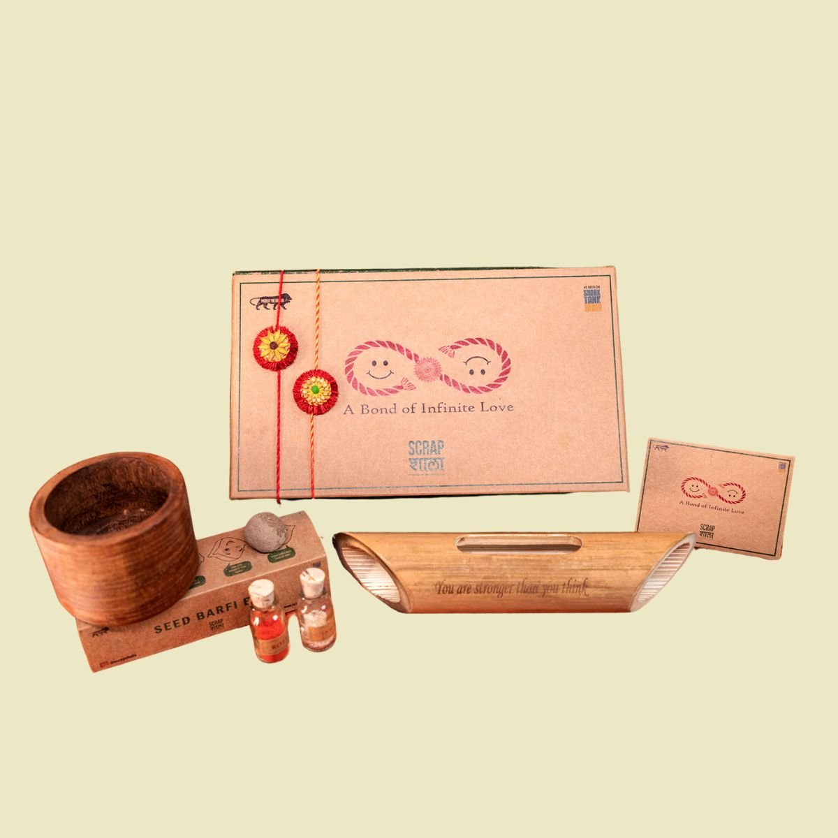 Akkad-Bakkad Rakhi Gift Box | Set of 2 Plantable Rakhi , Bamboo Speaker & Planting Material