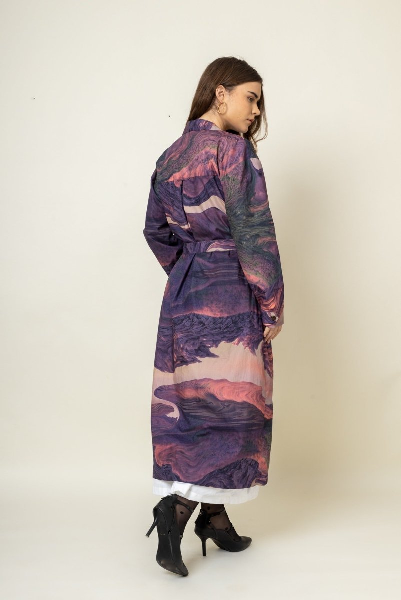 Amelia Printed Upcycled Cotton Trench