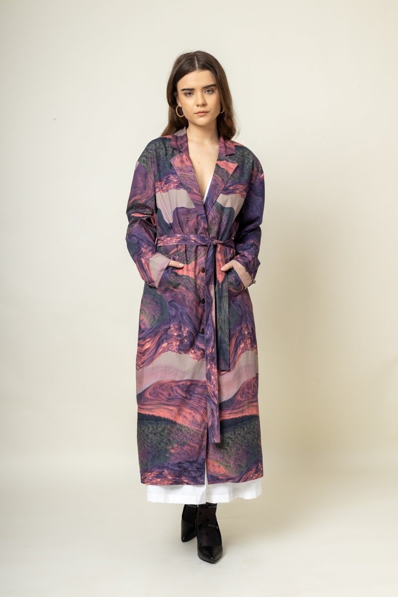 Amelia Printed Upcycled Cotton Trench